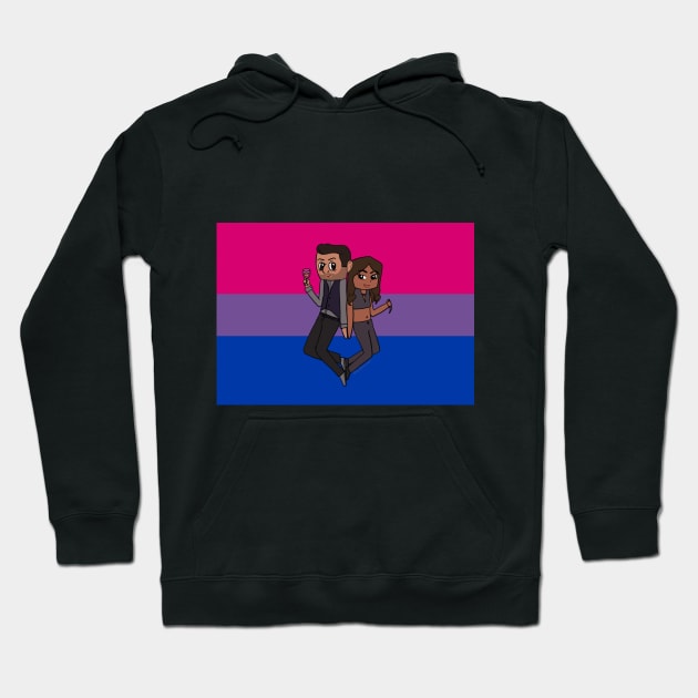 Lucifer and Maze - Bi Pride Hoodie by NarilGVB